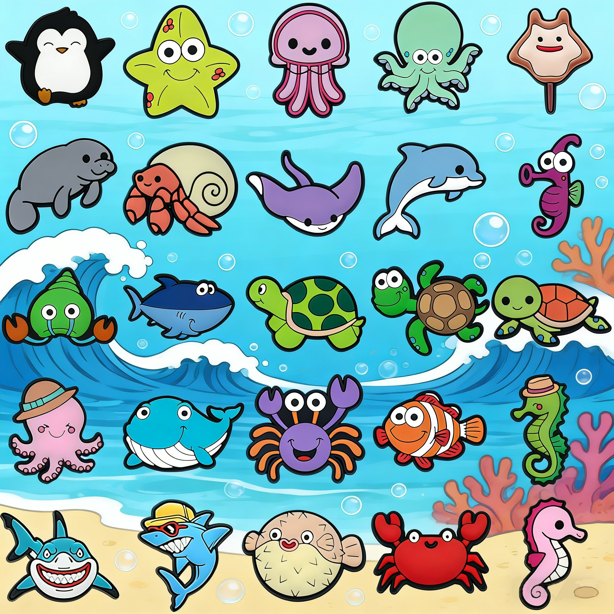 Men'S Accessories Australia - 1/25PCS Summer Summer Marine Animals Shoe