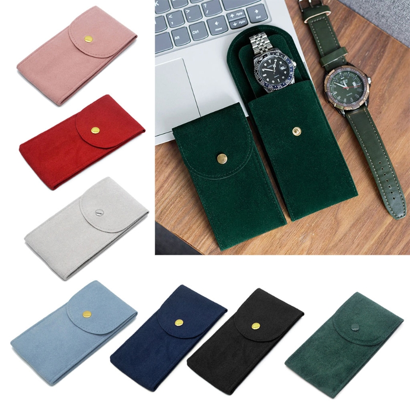 Men Accessories Organiser - Portable Flannelette Fabric Watch Pouch Storage