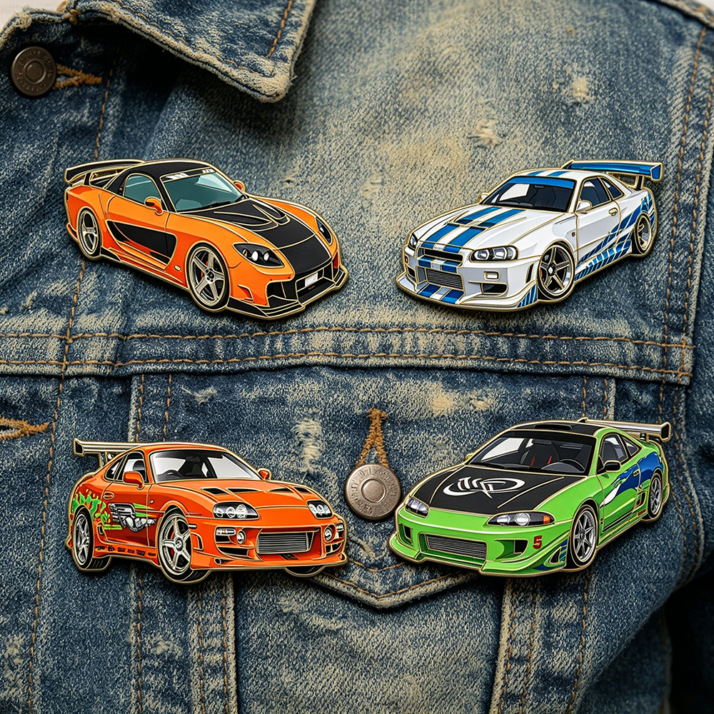Lapel Pin Enamel - 4pcs The Fast and the Furious