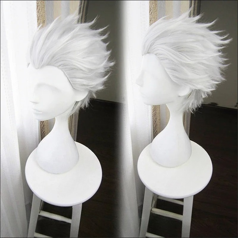 Men Accessories Silver - Short Silver Grey Slicked-back Hair Vergil