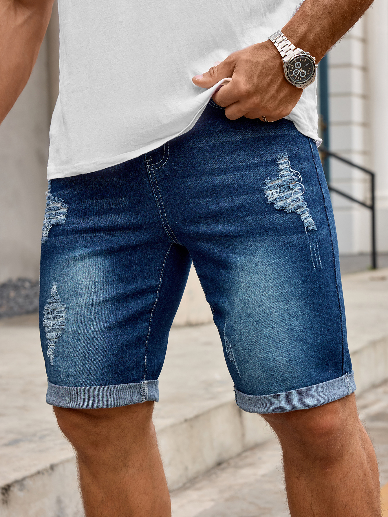 Men'S Accessories For Jeans - Men Denim Trousers Jeans Shorts Pants,