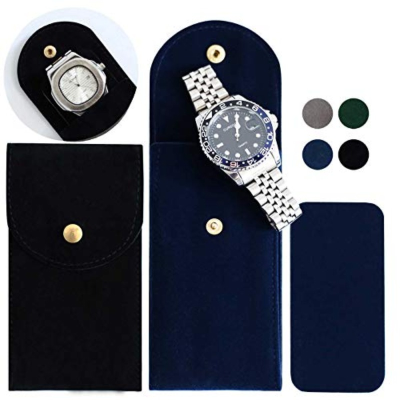 Men Accessories Organiser - Portable Flannelette Fabric Watch Pouch Storage
