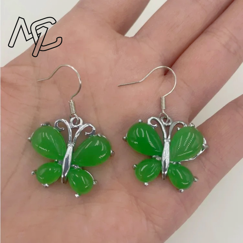 Men Accessories Silver - S925 Silver Green Jade Butterfly Pendant