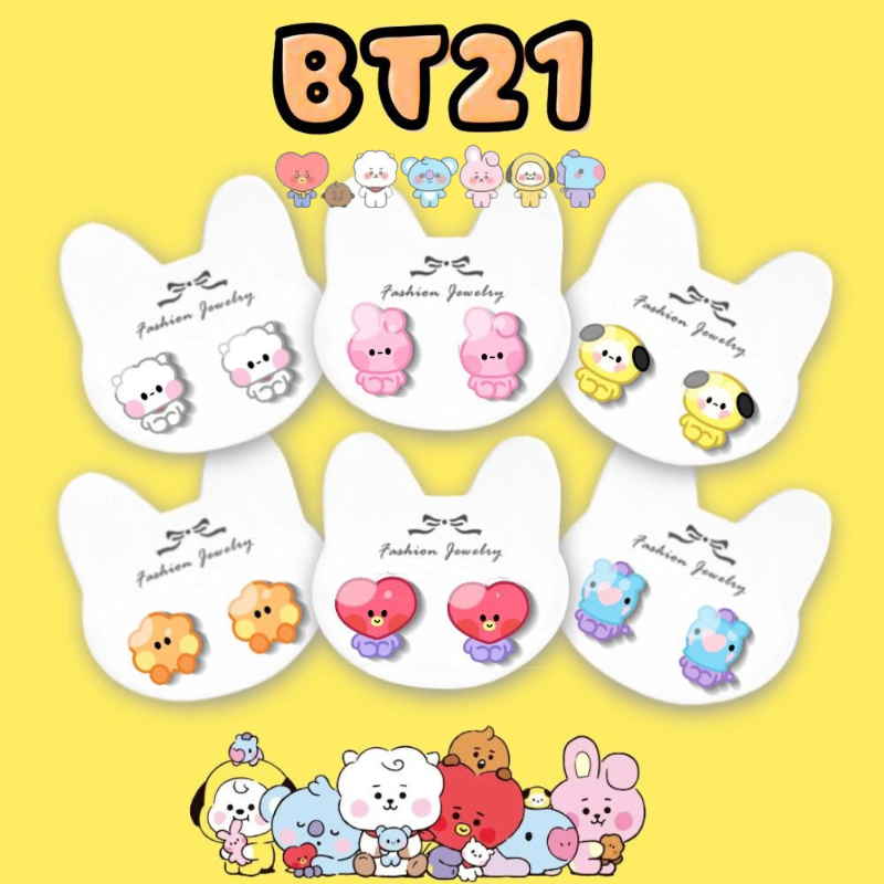Men Accessories Online - BT21 merchandise cartoon cute clip-on earrings