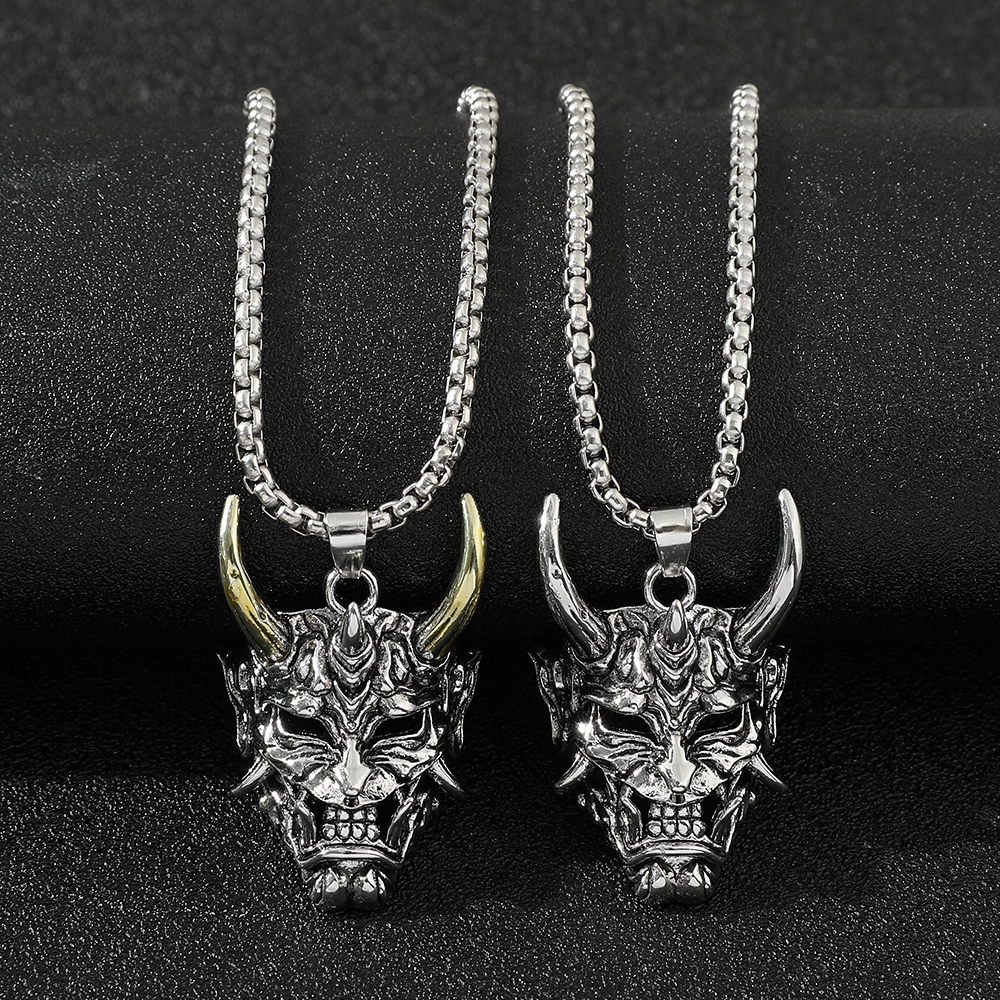 Men Accessories Silver - Handsome Rascal Ghost Mask Pendant Necklace