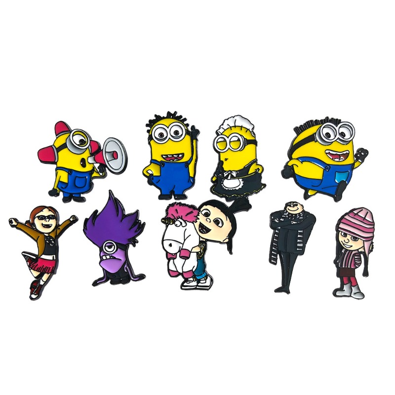 Lapel Pin Enamel - 9pcs New Cute Cartoon Minions Brooch