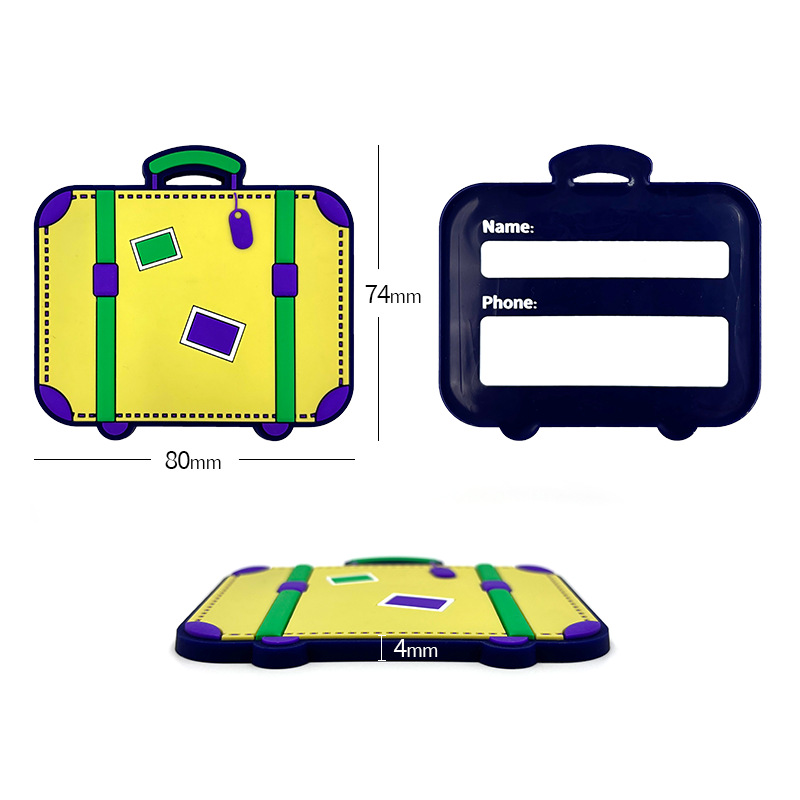Men'S Accessories Essentials - Creative PVC Luggage Tag Multi Color