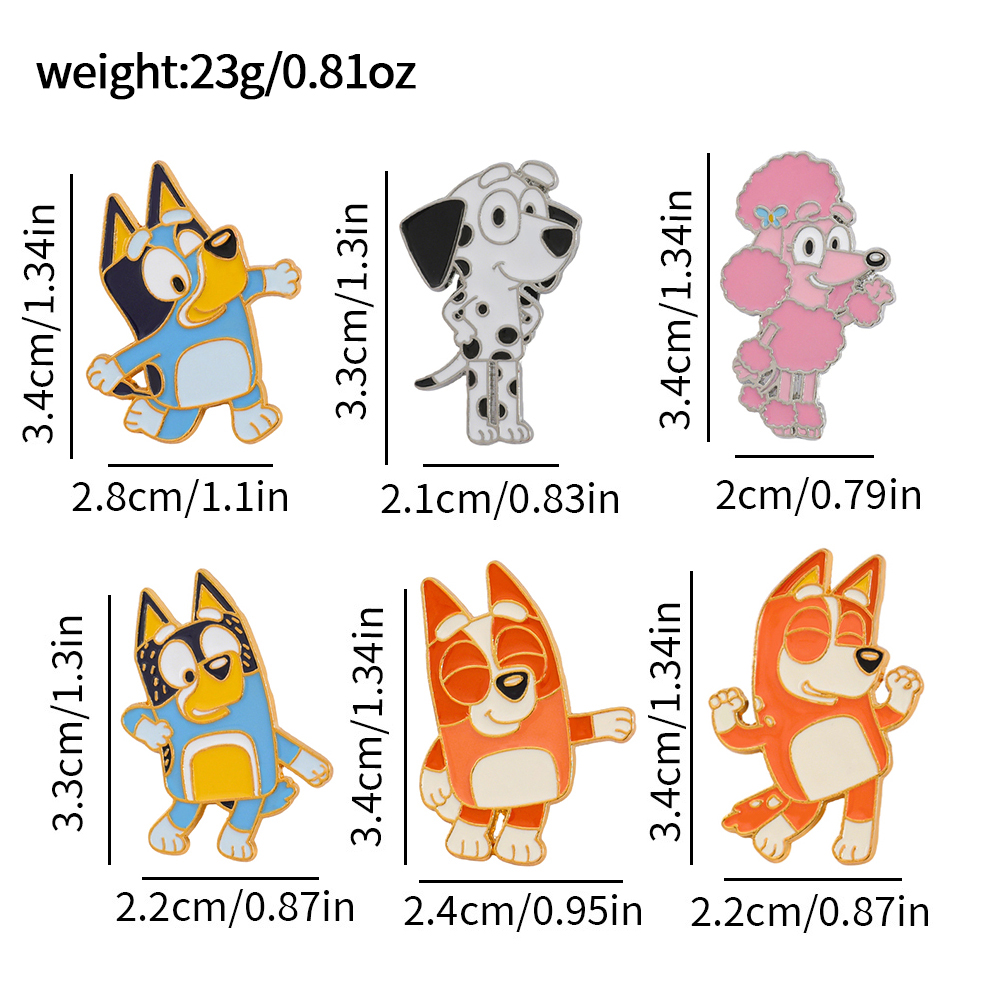 6pcs/Set Bingo Dogs Enameled L - Lapel Pin Enamel ulasan dan harga
