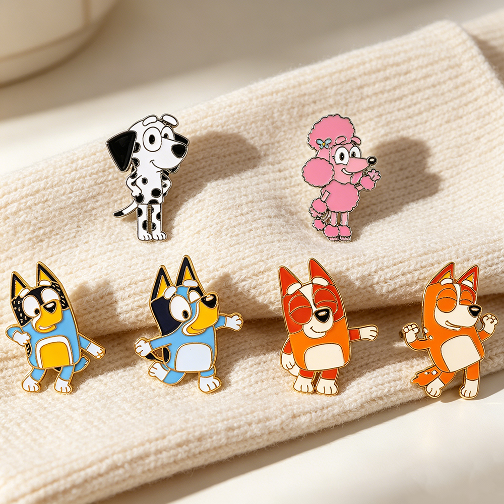 6pcs/Set Bingo Dogs Enameled L - Lapel Pin Enamel ulasan dan harga