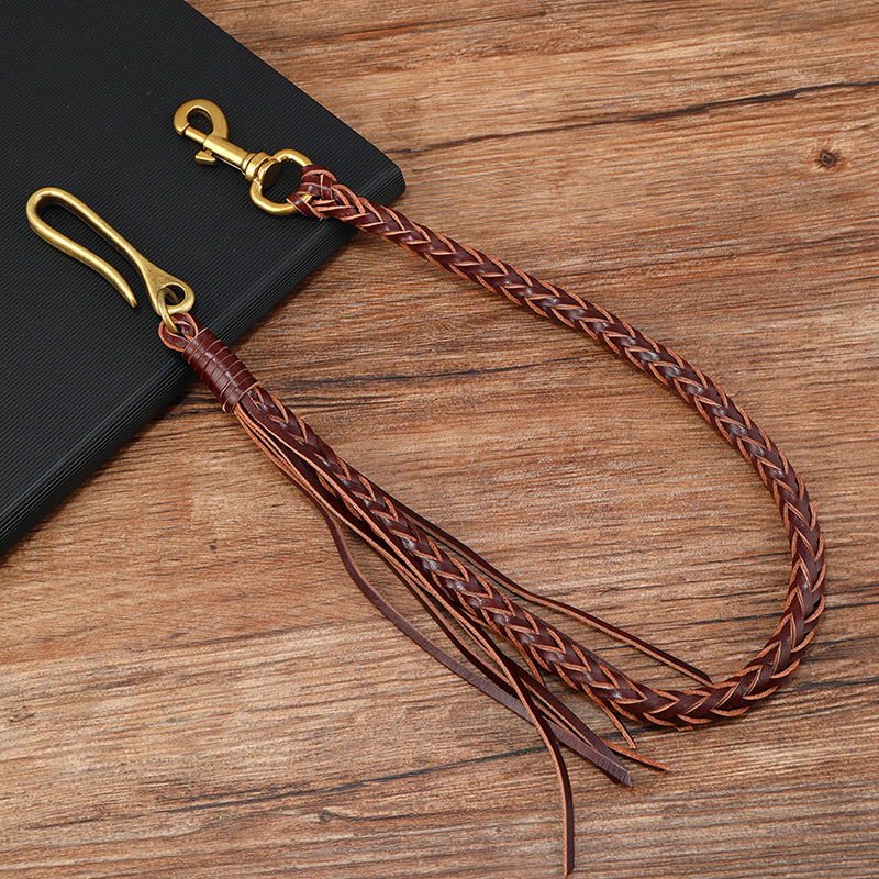 Vintage Leather Tassel Jeans C - Men Accessories Pk ulasan dan harga