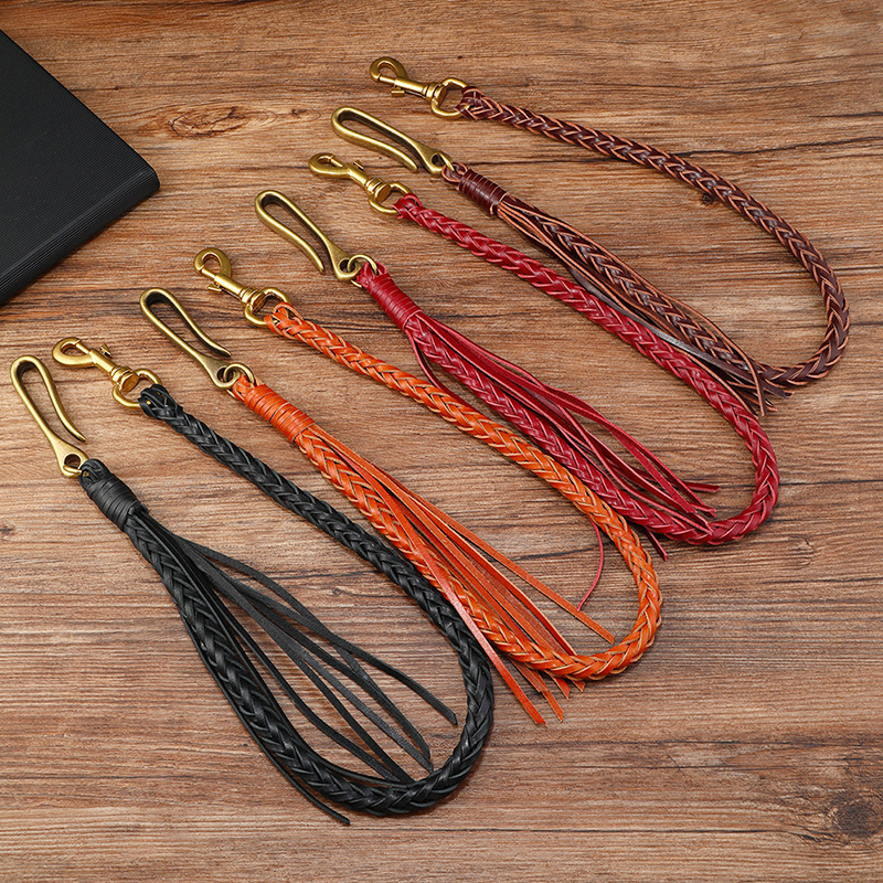 Vintage Leather Tassel Jeans C - Men Accessories Pk ulasan dan harga