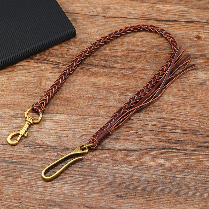 Vintage Leather Tassel Jeans C - Men Accessories Pk ulasan dan harga