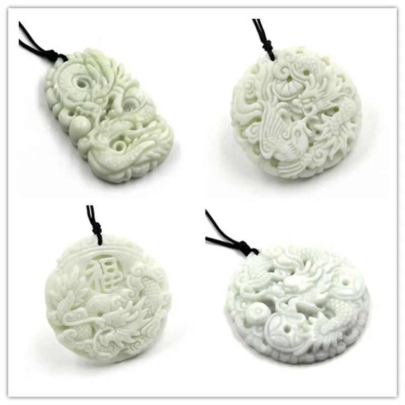 Natural White jade Dragon Phoe - Men Accessories Hand ulasan dan harga