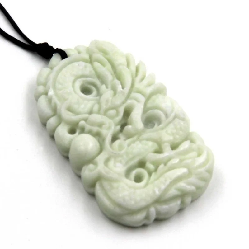 Natural White jade Dragon Phoe - Men Accessories Hand ulasan dan harga