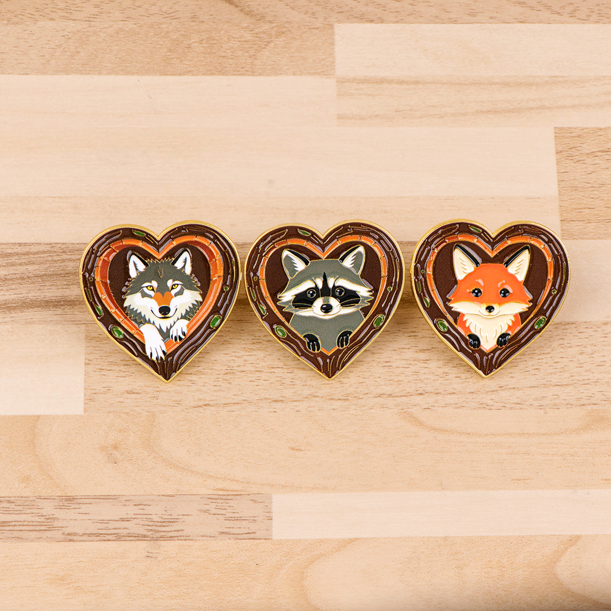 Fox Rose Bear Enamel Pins Anim - Lapel Pin Enamel ulasan dan harga