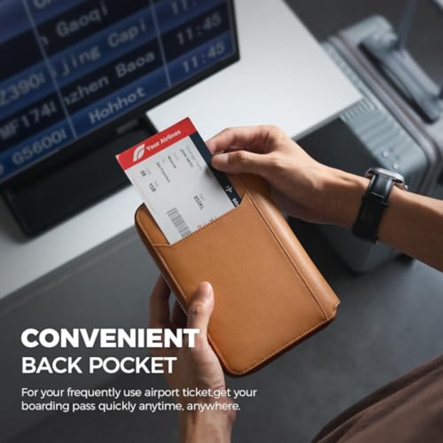 Leather Passport Holder for 4- - Passport Wallet Rfid ulasan dan harga