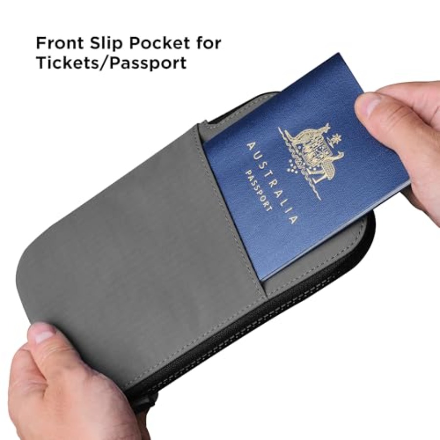 Zip Travel Wallet Axoflux 210D - Passport Wallet Rfid ulasan dan harga