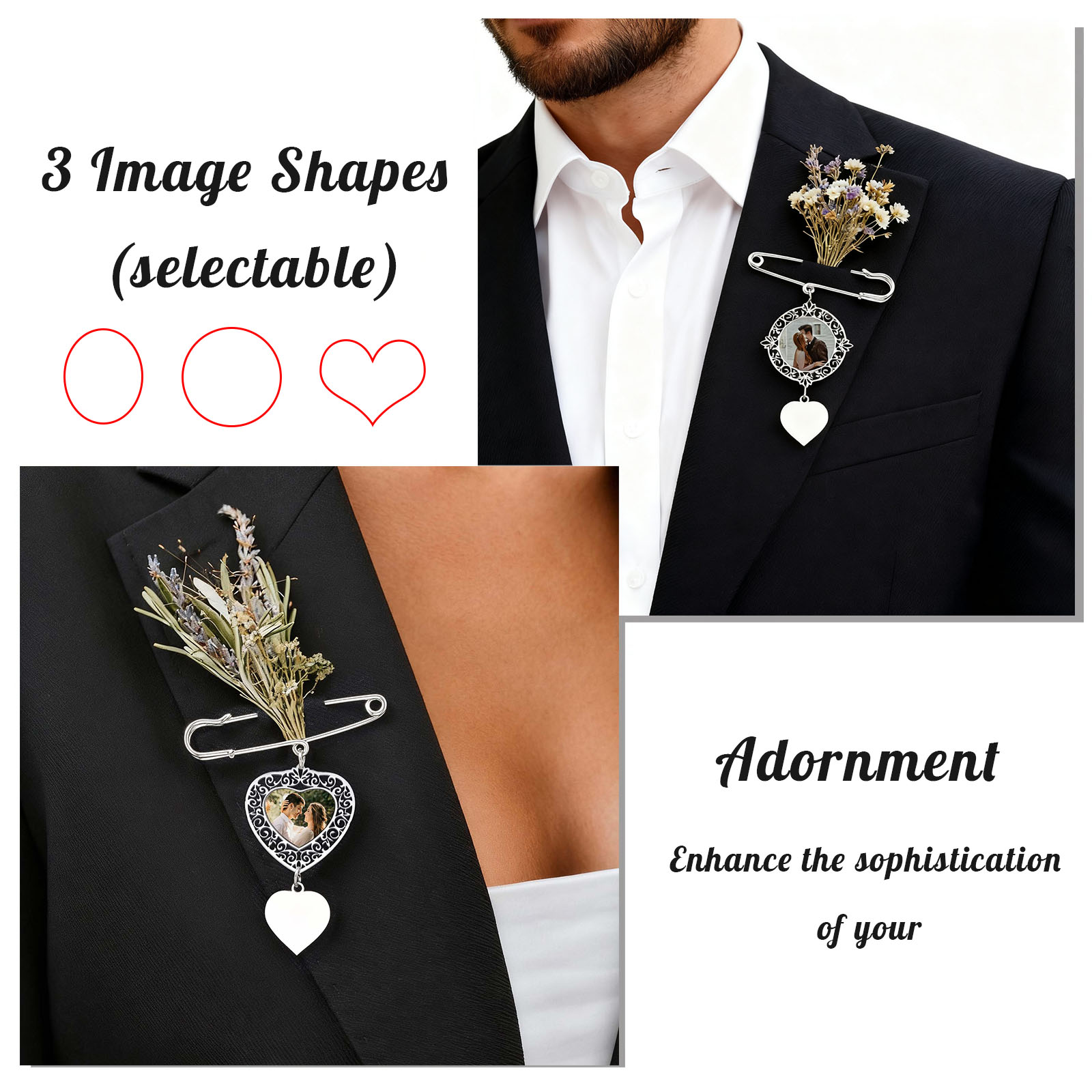 Custom Picture Badge Brooches  - Men Accessories Silver ulasan dan harga
