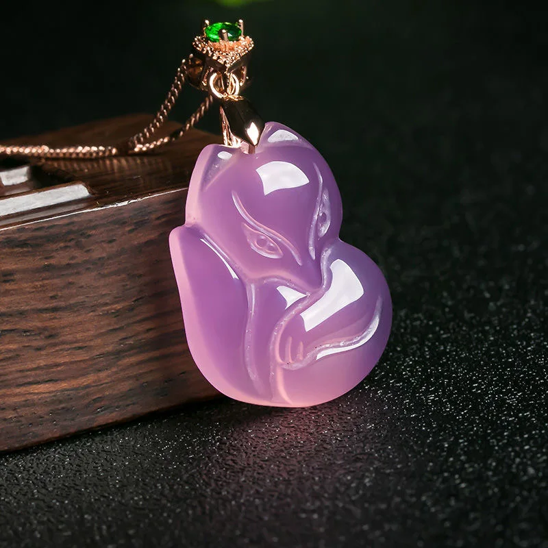 Natural Purple Agate Fox Penda - Men Accessories Hand ulasan dan harga