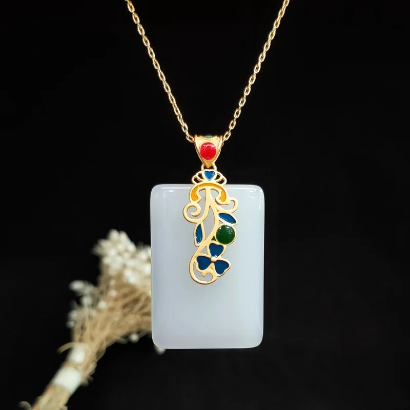 Jade Pendant Necklace Amulet C - Men Accessories Silver ulasan dan harga