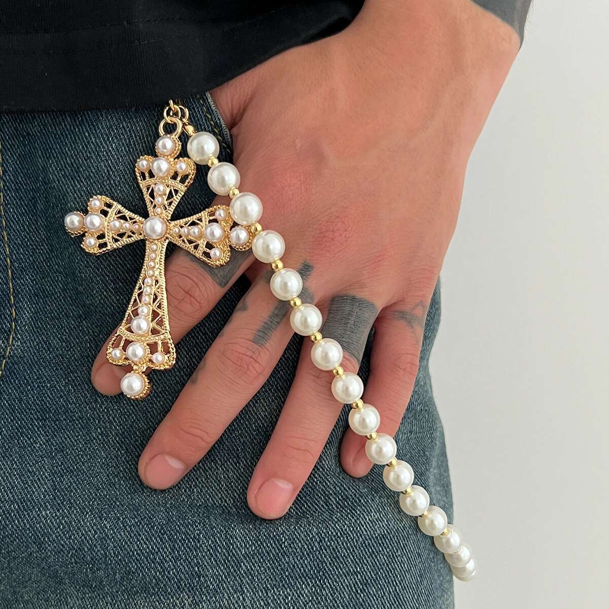 KunJoe Hip Hop Big Jesus Cross - Men'S Accessories For Jeans ulasan dan harga