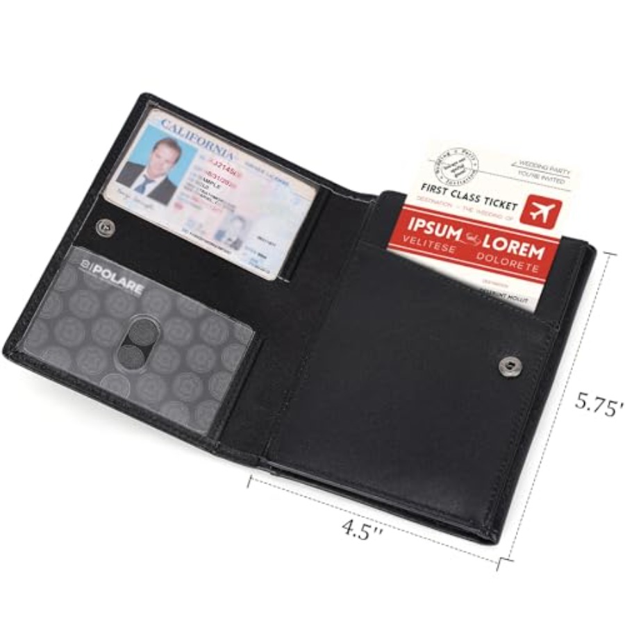 Polare Napa Leather Pilot Wall - Passport Wallet Rfid ulasan dan harga