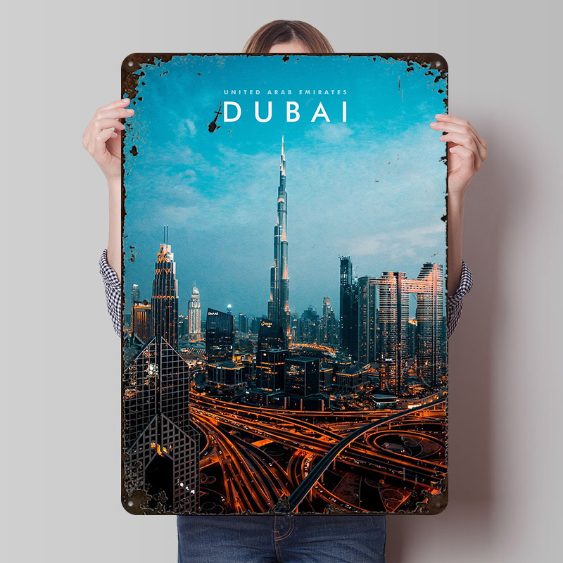 Dubai City Metal Poster Wall A - Men Accessories In Dubai ulasan dan harga