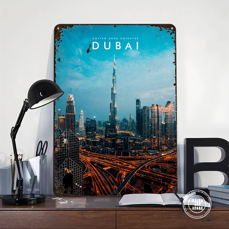 Dubai City Metal Poster Wall A - Men Accessories In Dubai ulasan dan harga