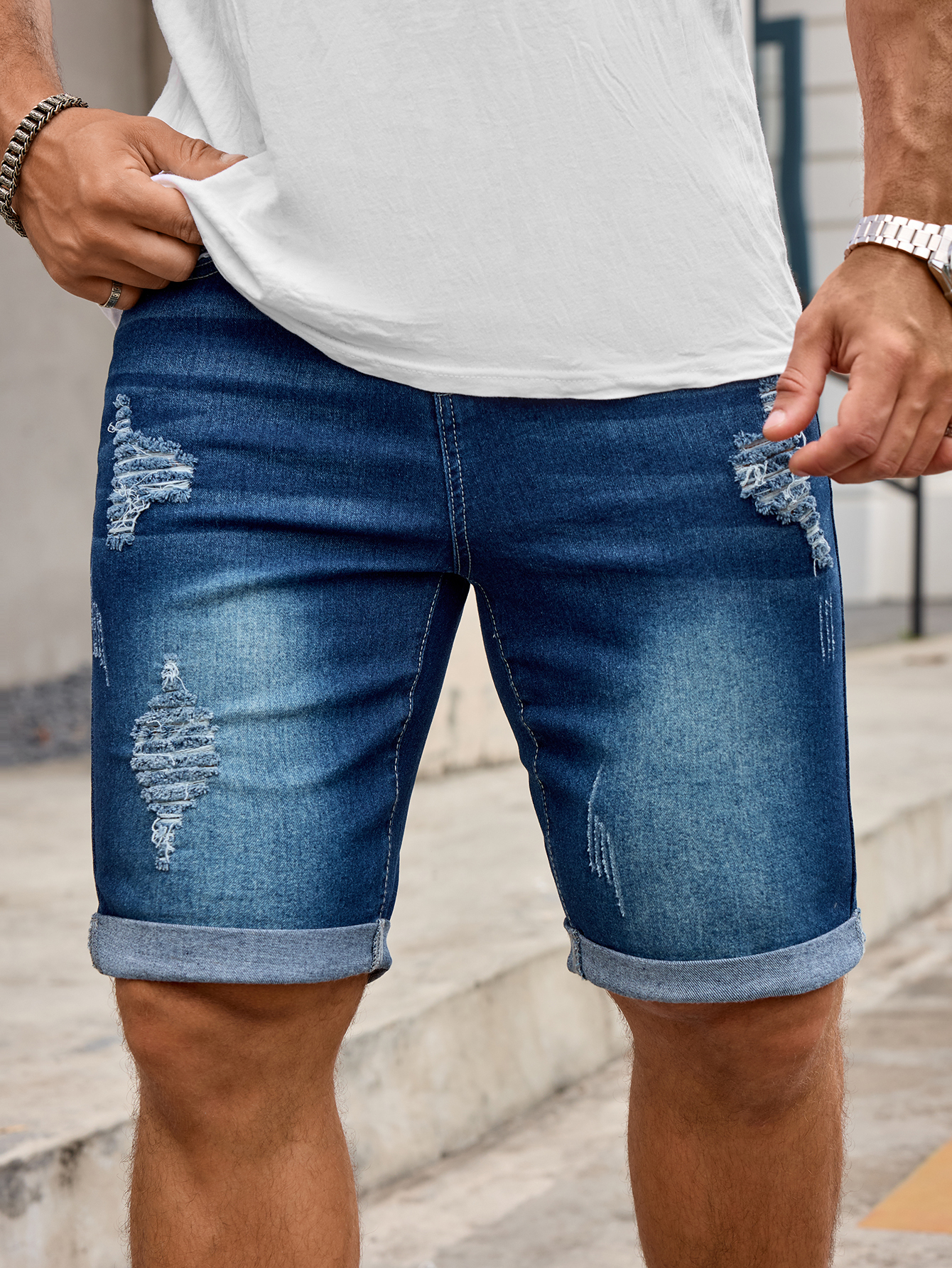 Men Denim Trousers Jeans Short - Men'S Accessories For Jeans ulasan dan harga