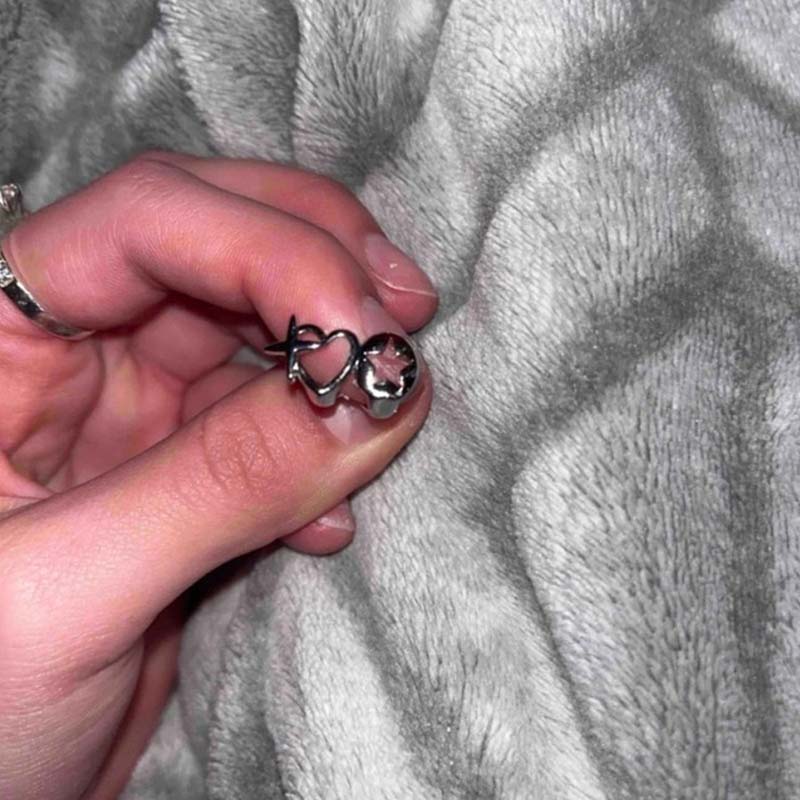 Punk Hip Hop Hollow Heart Teet - Men Accessories Silver ulasan dan harga
