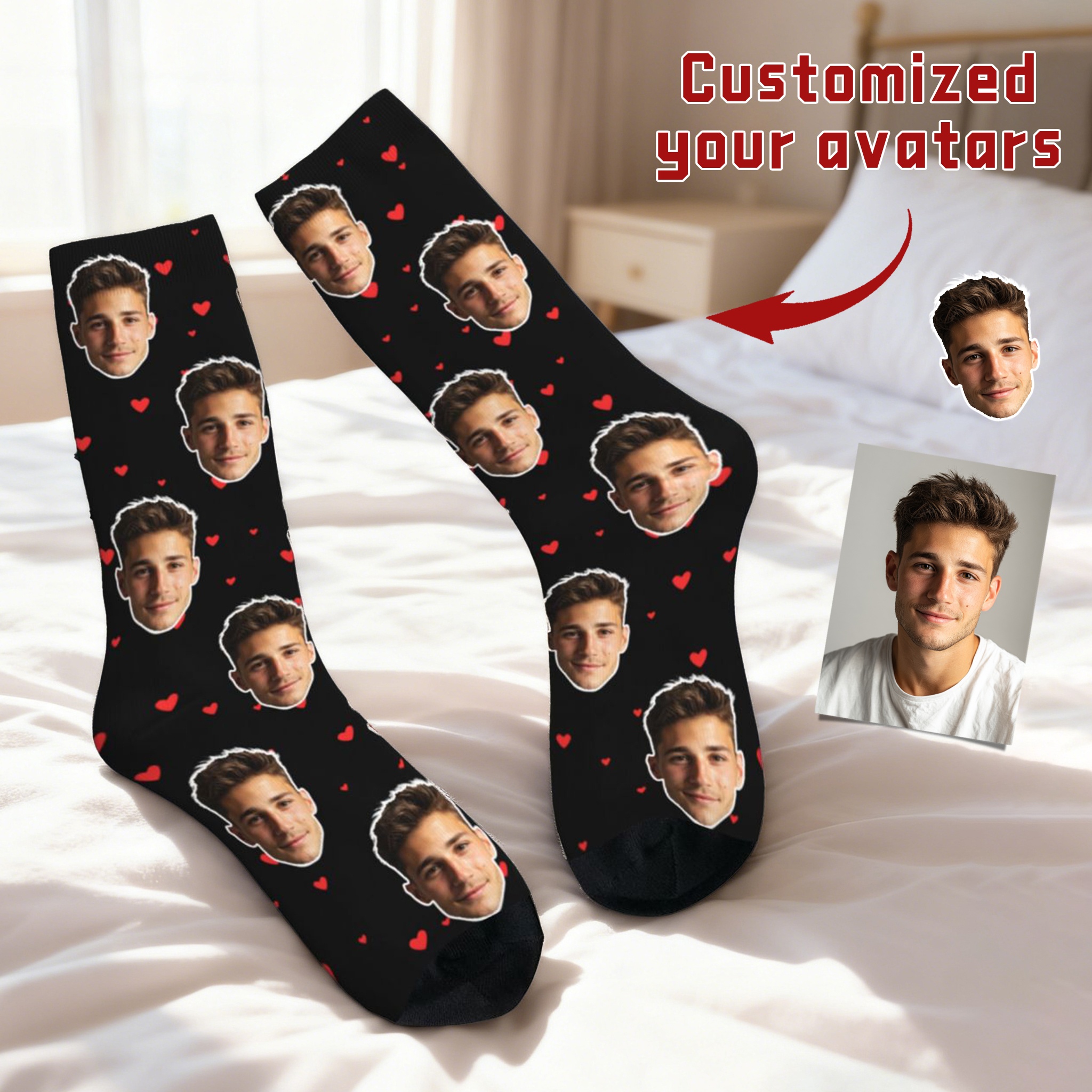 Customized face-shaped socks   - Men Accessories To Gift ulasan dan harga