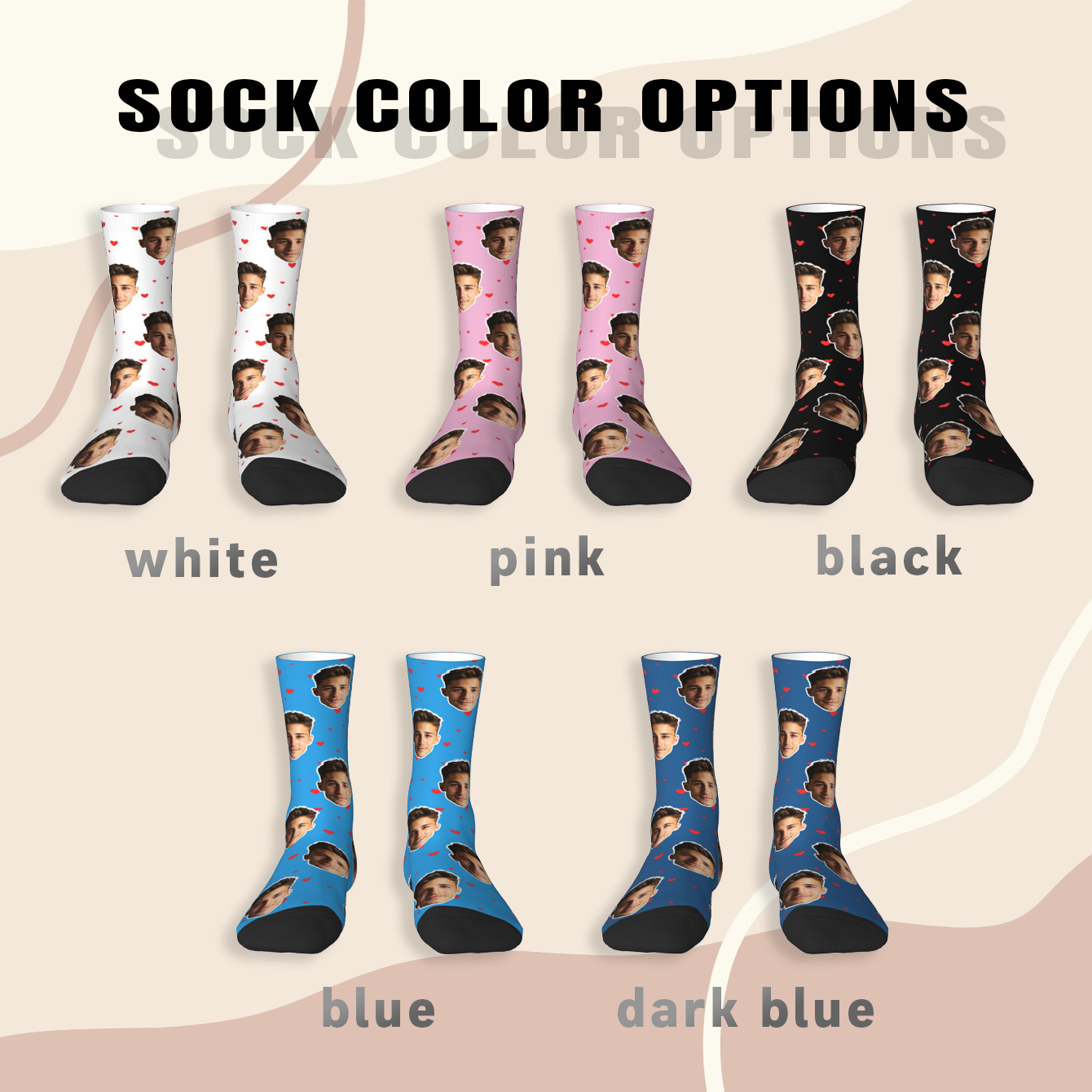 Customized face-shaped socks   - Men Accessories To Gift ulasan dan harga