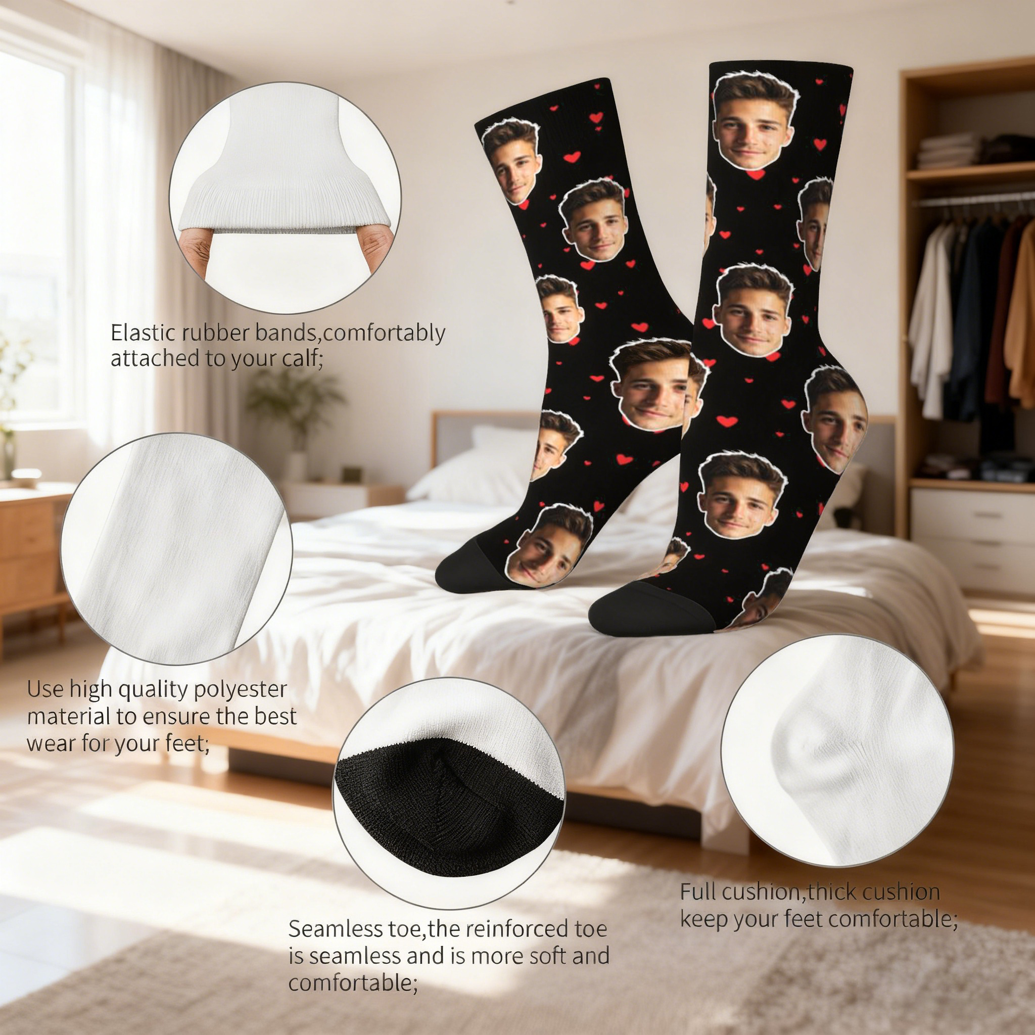 Customized face-shaped socks   - Men Accessories To Gift ulasan dan harga