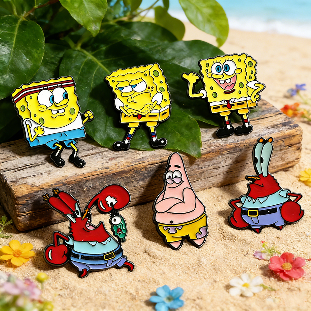 6 Pcs SpongeBob SquarePants An - Lapel Pin Enamel ulasan dan harga