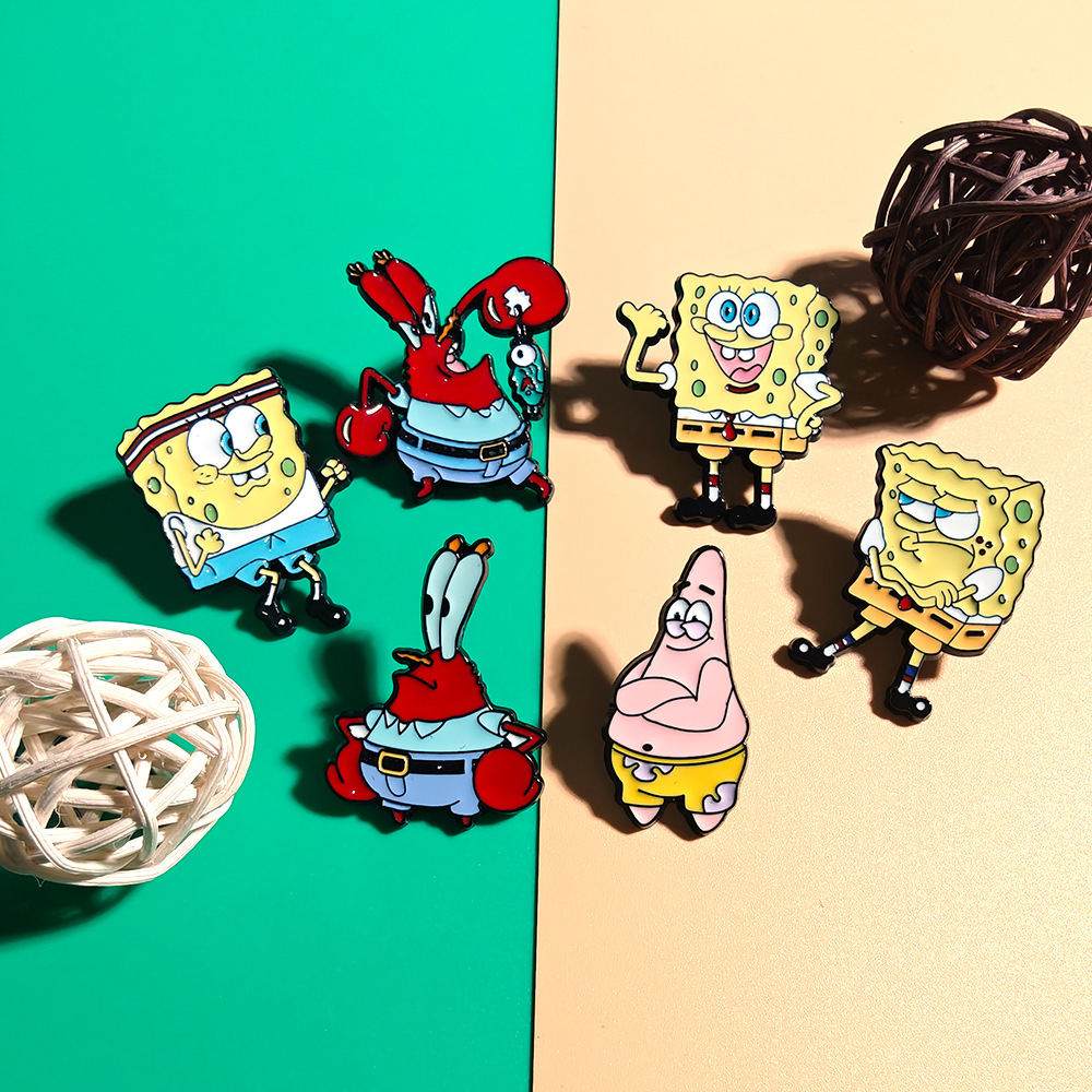6 Pcs SpongeBob SquarePants An - Lapel Pin Enamel ulasan dan harga