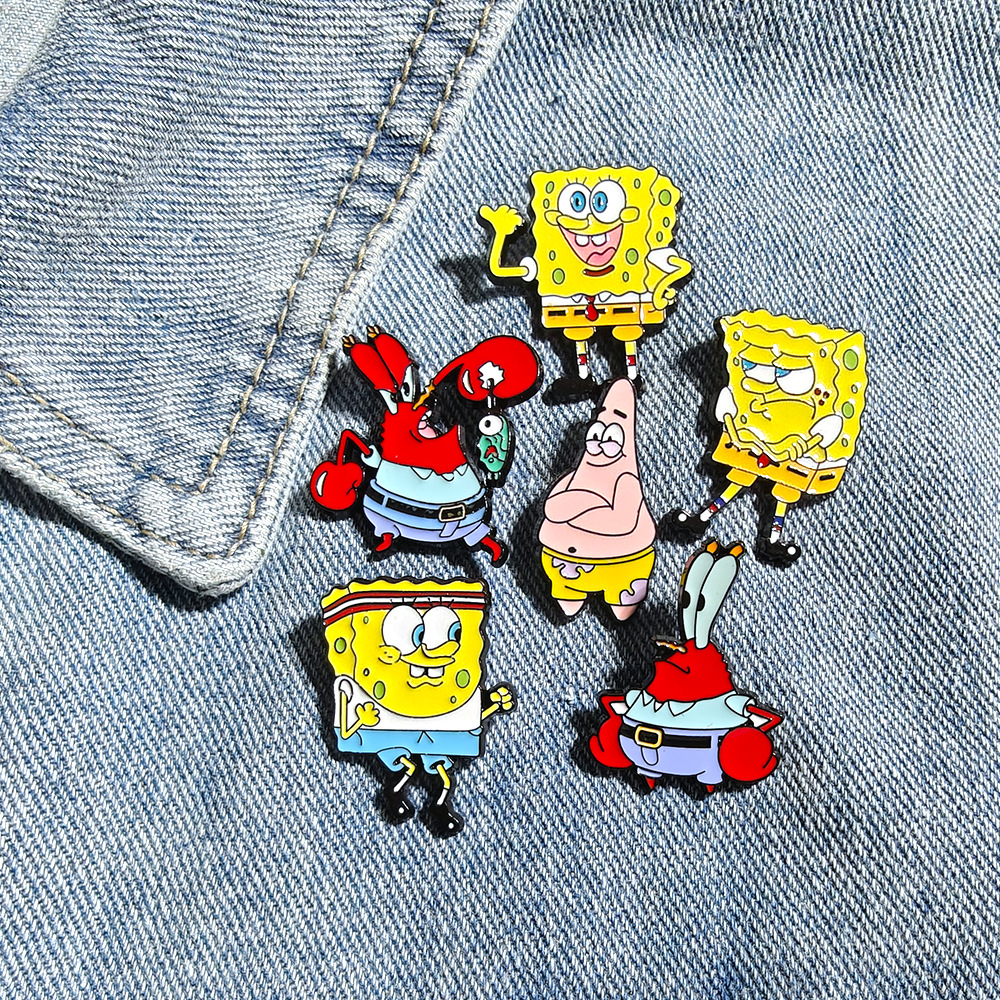 6 Pcs SpongeBob SquarePants An - Lapel Pin Enamel ulasan dan harga