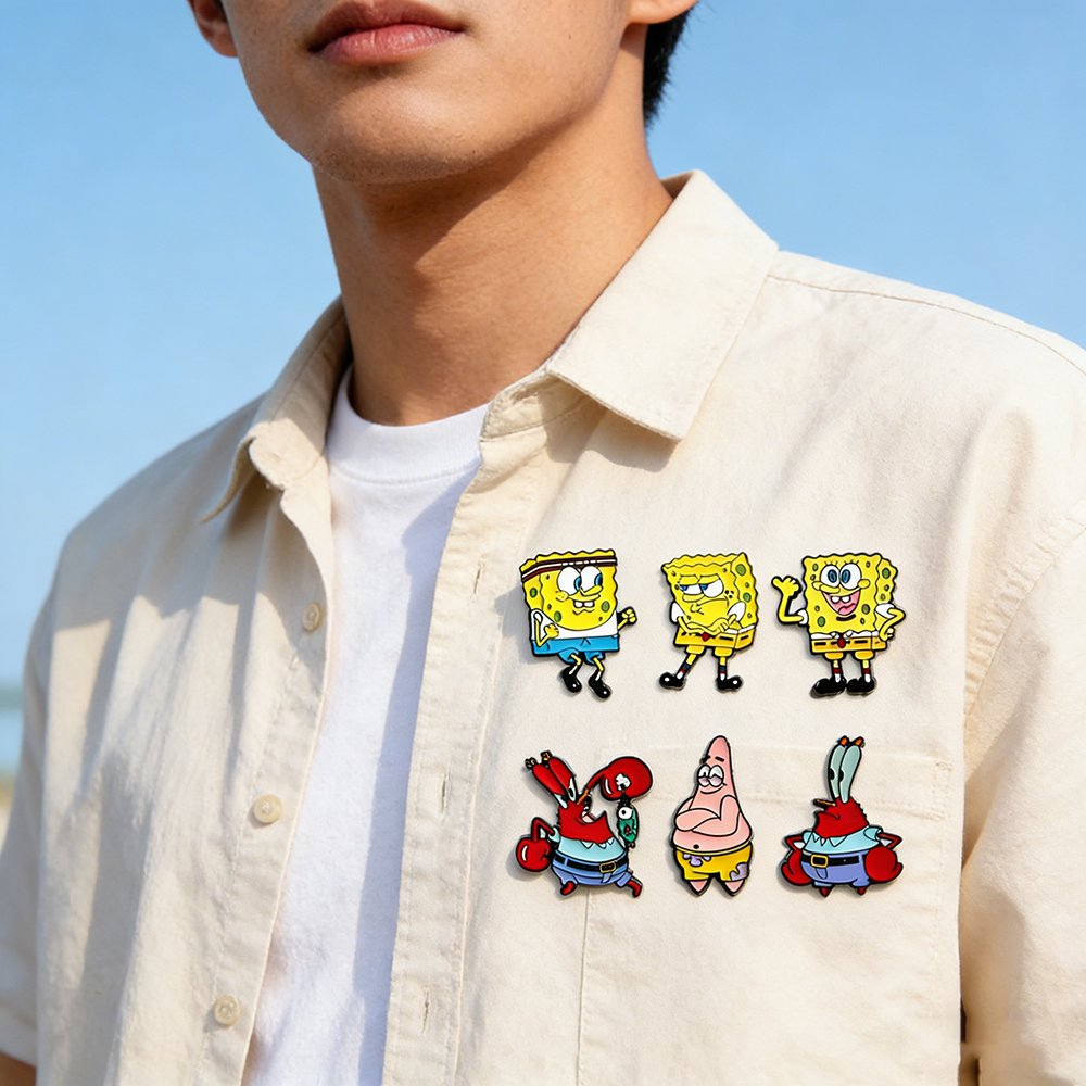 6 Pcs SpongeBob SquarePants An - Lapel Pin Enamel ulasan dan harga