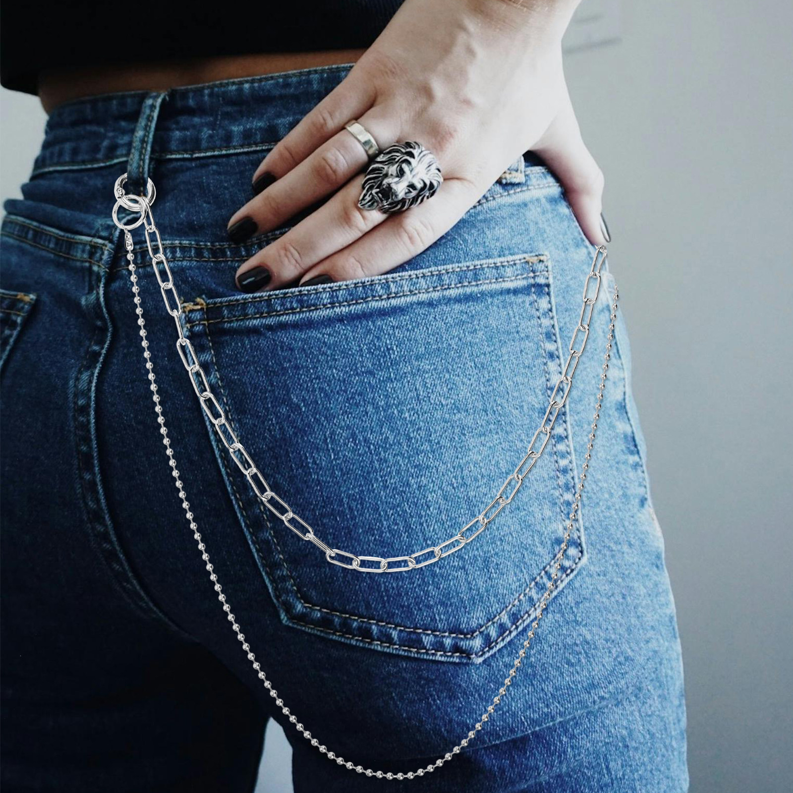 Hip-Hop Pants Men Women Alloy  - Men'S Accessories For Jeans ulasan dan harga