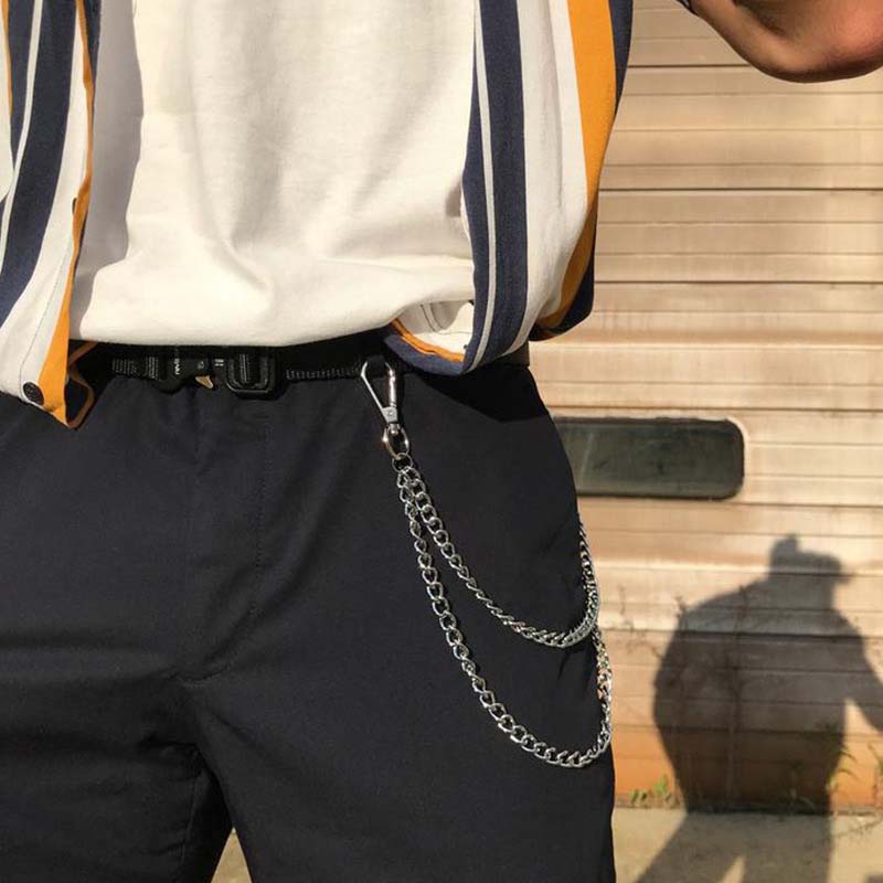 Punk Metal Double Layered Pant - Men Accessories Silver ulasan dan harga