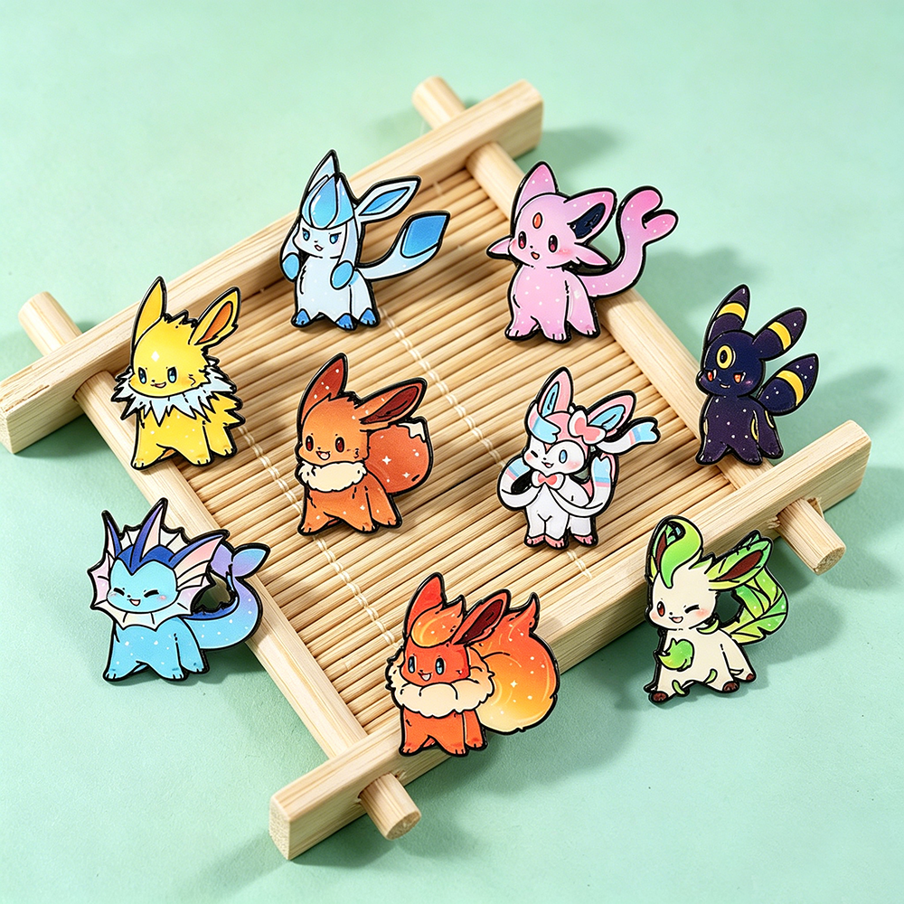 9Pcs Pokemon Eevee Flareon Ena - Lapel Pin Enamel ulasan dan harga