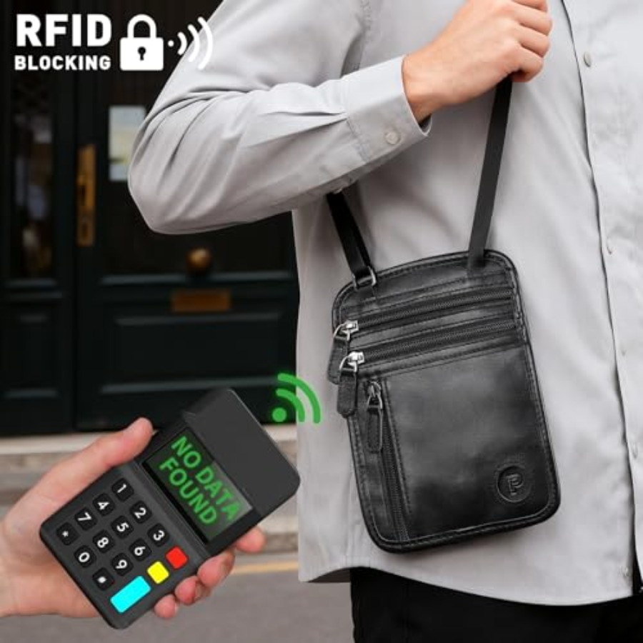 Polare Full Grain Leather Neck - Passport Wallet Rfid ulasan dan harga