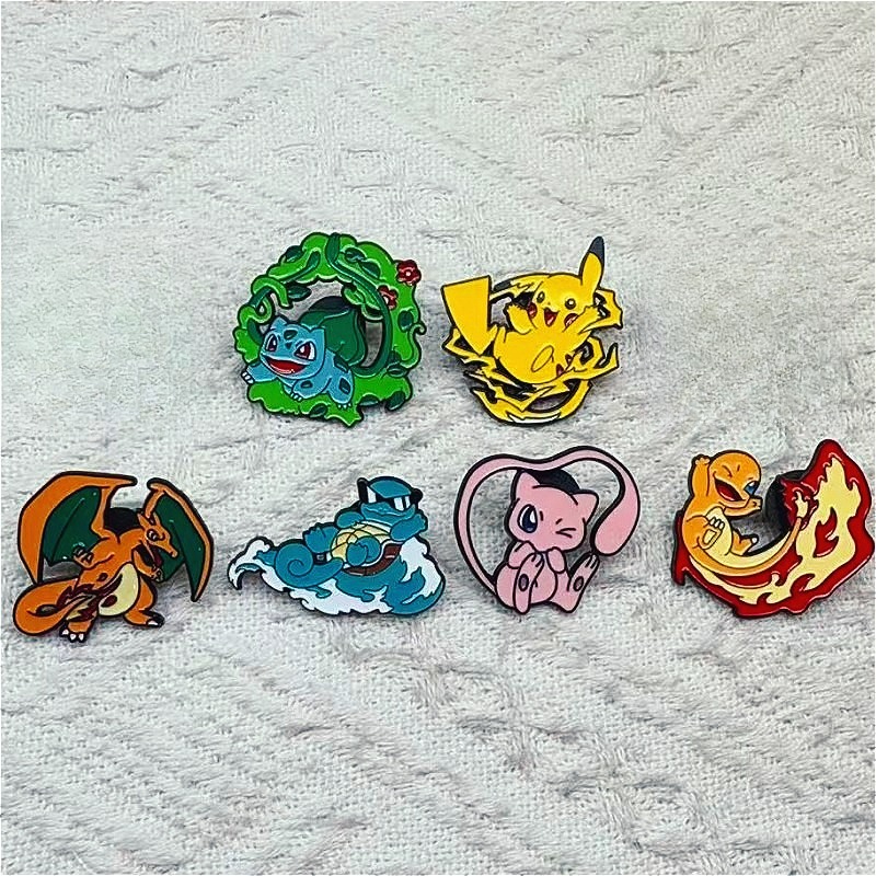 6pcs Anime Pins Set Pokemon En - Lapel Pin Enamel ulasan dan harga